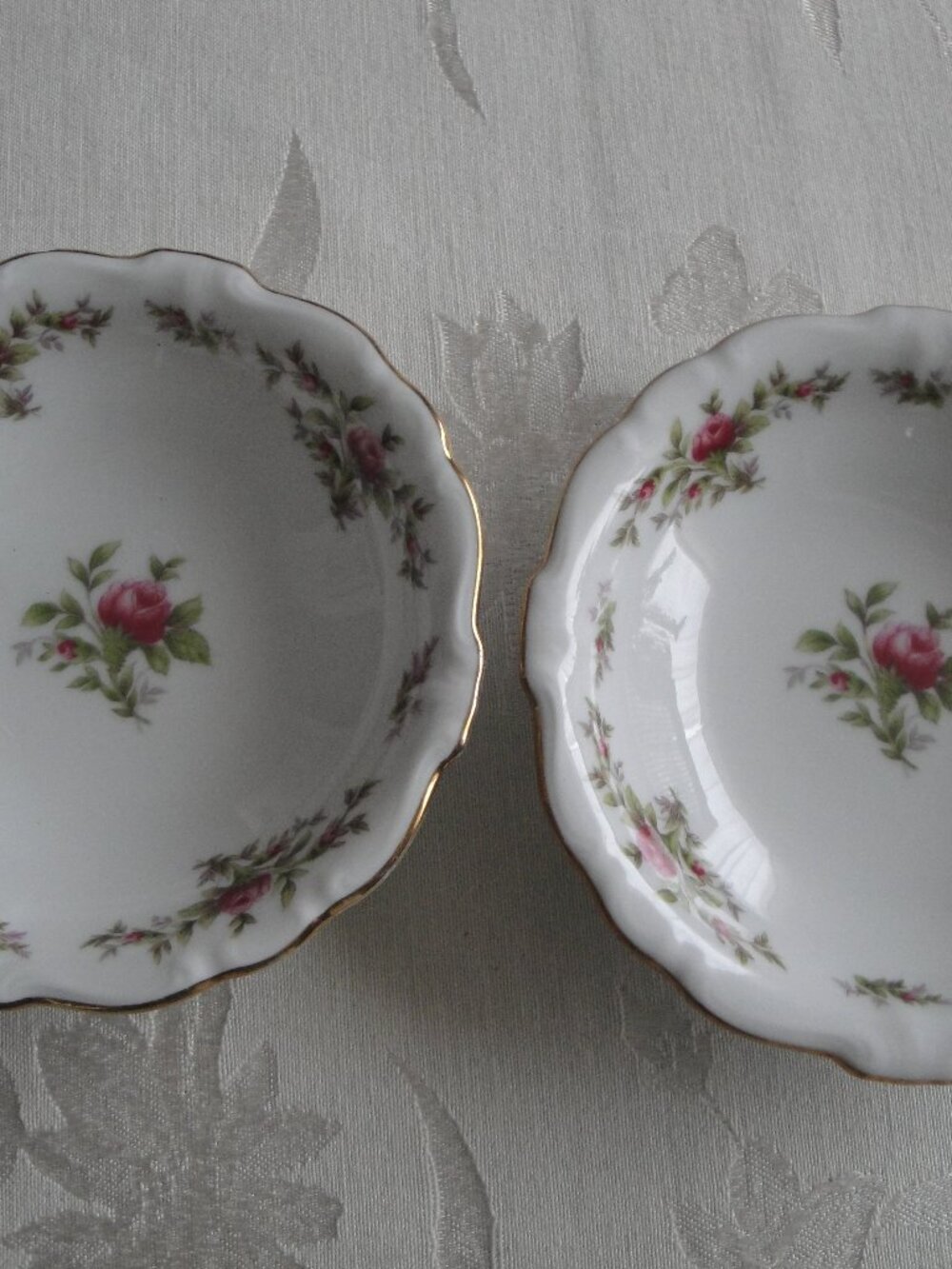 Vintage Bavaria Germany Small Flowered Plates Set of 2